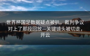 世界杯国足数据疑点被扒，裁判争议对上了那段回放—关键镜头被切走，开云