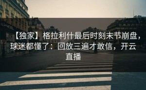 【独家】格拉利什最后时刻末节崩盘，球迷都懂了：回放三遍才敢信，开云直播