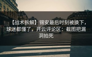 【战术拆解】锡安最后时刻被换下，球迷都懂了，开云评论区：截图把漏洞拍死